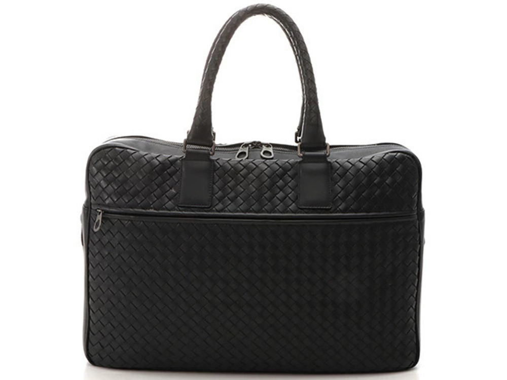 BOTTEGA VENETA Business Bag Intrecciato Briefcase Black Leather